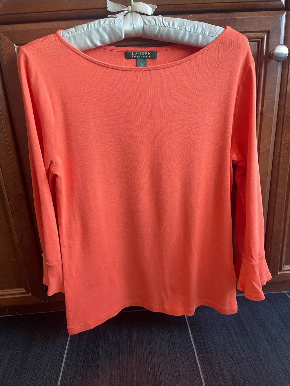 Lauren Ralph Lauren Coral quarter length sleeve Crewneck Tee